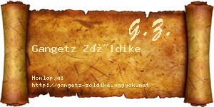 Gangetz Zöldike névjegykártya